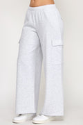 Wide leg cargo sweatpants
